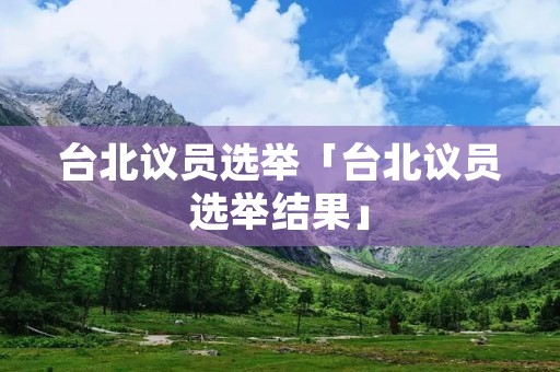 台北议员选举「台北议员选举结果」