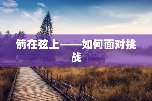 箭在弦上——如何面对挑战 箭在弦上——如何面对挑战