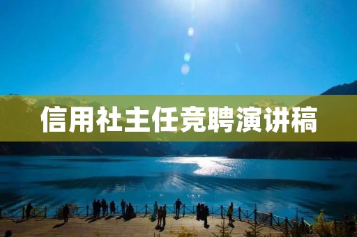 信用社主任竞聘演讲稿:我愿意成为您信任的领袖