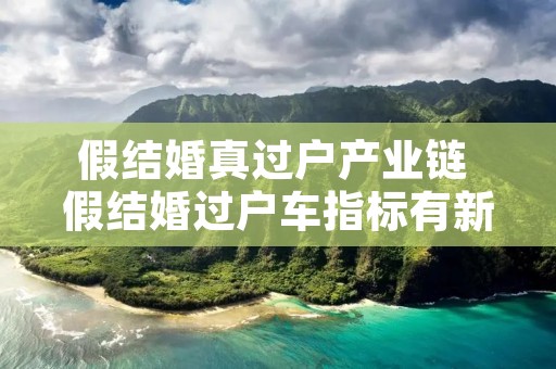 假结婚真过户产业链 假结婚过户车指标有新政策了
