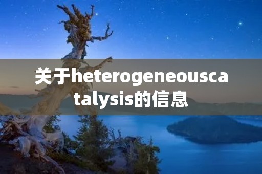 关于heterogeneouscatalysis的信息