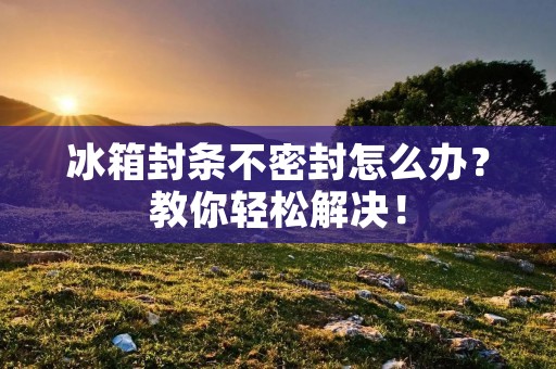 冰箱封条不密封怎么办？教你轻松解决！