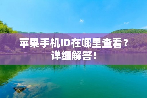 苹果手机ID在哪里查看？详细解答！