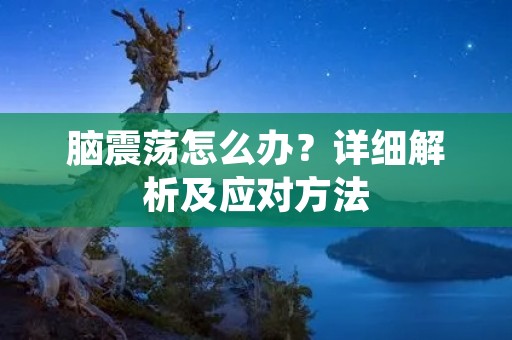 脑震荡怎么办?详细解析及应对方法 脑震荡怎么办?详细解析及应对方法