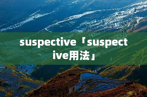 suspective「suspective用法」