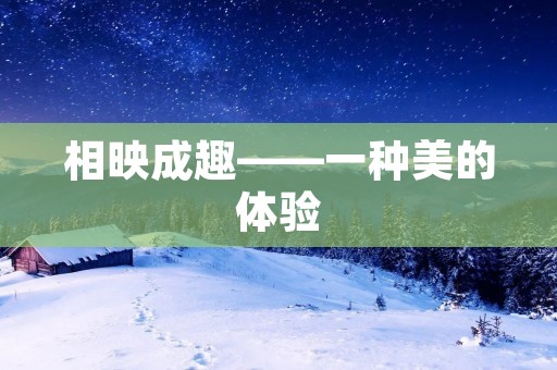 相映成趣——一种美的体验