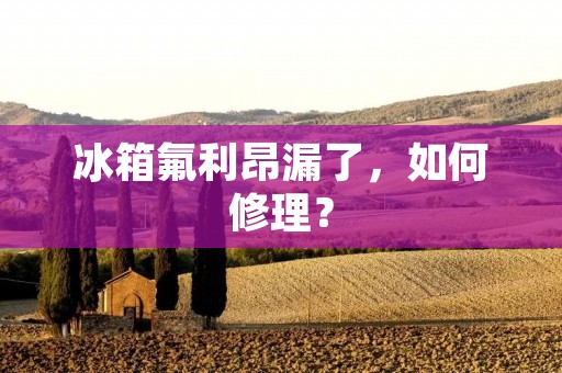 冰箱氟利昂漏了,如何修理? 冰箱氟利昂漏了,如何修理?