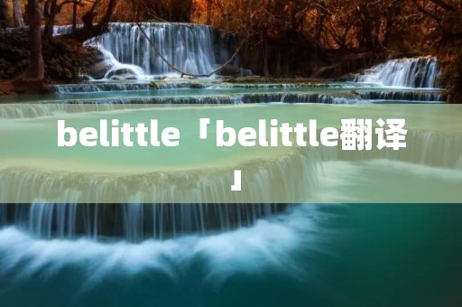 belittle「belittle翻译」
