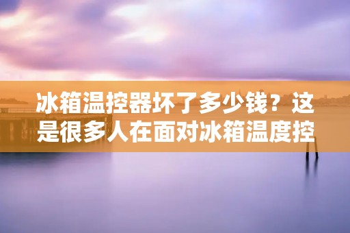 冰箱温控器坏了多少钱?这是很多人在面对冰箱温度控制不稳定或出现故障时的第一个问题。冰箱温控器是冰箱的核心部件之一,它负责控制冰箱内部的温度,当温控器出现故障时,冰箱的温度就会失控,冷藏或冷冻功能无**常使用,这时就需要及时更换或修理温控器。 冰箱温控器坏了多少钱?这是很多人在面对冰箱温度控制不稳定或出现故障时的第一个问题。冰箱温控器是冰箱的核心部件之一,它负责控制冰箱内部的温度,当温控器出现故障时,冰箱的温度就会失控,冷藏或冷冻功能无**常使用,这时就需要及时更换或修理温控器。