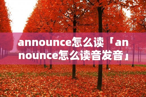 announce怎么读「announce怎么读音发音」 announce怎么读「announce怎么读音发音」