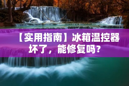 【实用指南】冰箱温控器坏了,能修复吗? 【实用指南】冰箱温控器坏了,能修复吗?