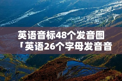 英语音标48个发音图「英语26个字母发音音标」