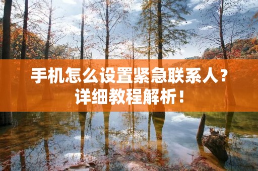 手机怎么设置紧急联系人?详细教程解析!