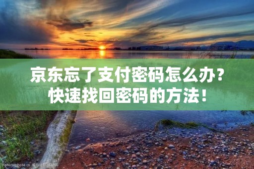 京东忘了支付密码怎么办?快速找回密码的方法!