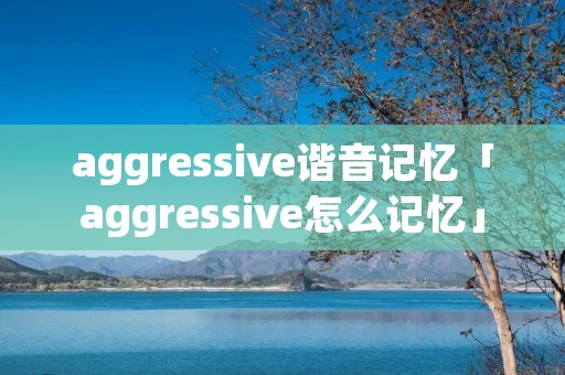 aggressive谐音记忆「aggressive怎么记忆」