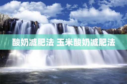 酸奶减肥法 玉米酸奶减肥法