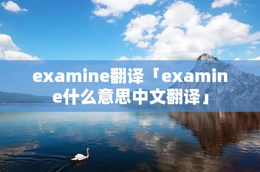 examine翻译「examine什么意思中文翻译」