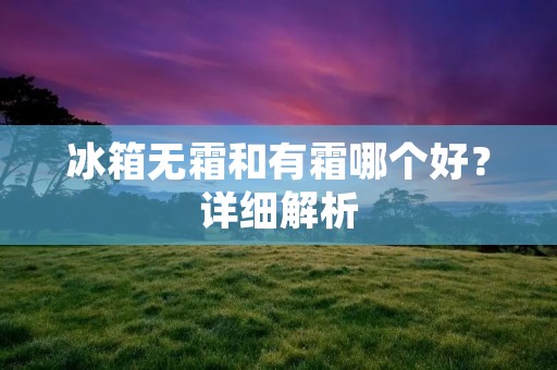 冰箱无霜和有霜哪个好？详细解析