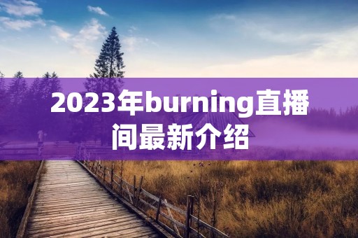 2023年burning直播间最新介绍