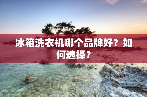 冰箱洗衣机哪个品牌好？如何选择？