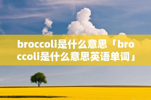 broccoli是什么意思「broccoli是什么意思英语单词」