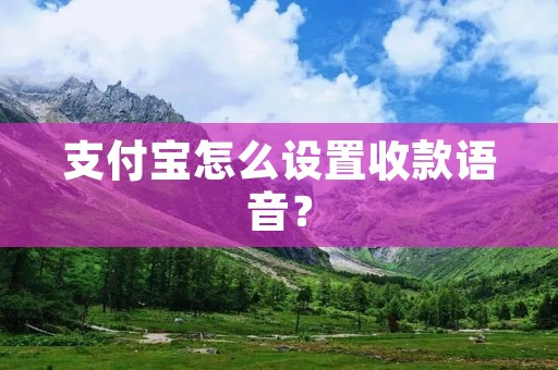 支付宝怎么设置收款语音?