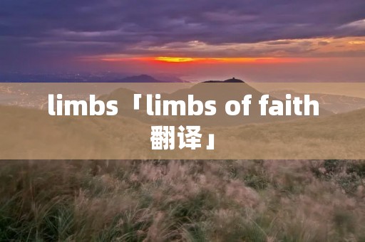 limbs「limbs of faith翻译」