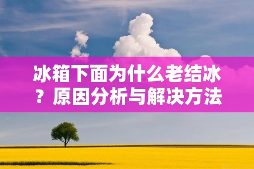 冰箱下面为什么老结冰？原因分析与解决方法