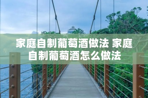 家庭自制葡萄酒做法 家庭自制葡萄酒怎么做法