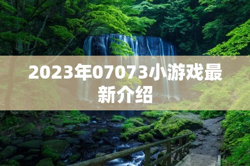 2023年07073小游戏最新介绍