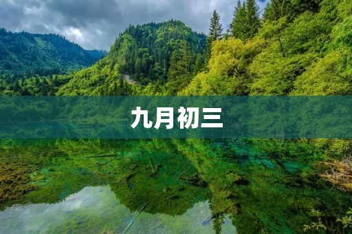 九月初三： 纪念日的背后