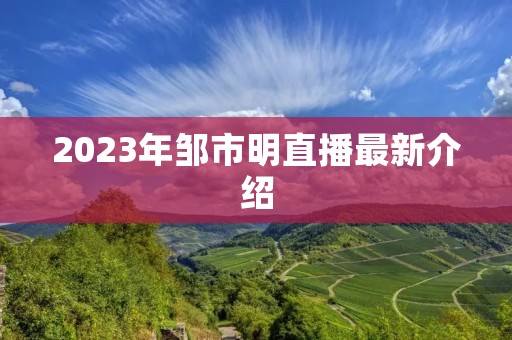 2023年邹市明直播最新介绍