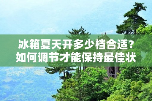 冰箱夏天开多少档合适?如何调节才能保持最佳状态? 冰箱夏天开多少档合适?如何调节才能保持最佳状态?