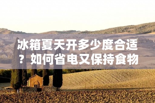 冰箱夏天开多少度合适?如何省电又保持食物新鲜? 冰箱夏天开多少度合适?如何省电又保持食物新鲜?