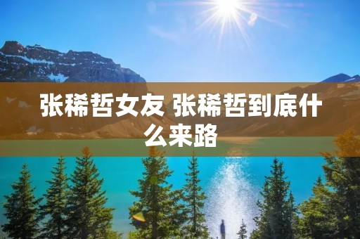 张稀哲女友 张稀哲到底什么来路