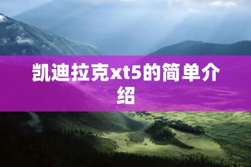 凯迪拉克xt5的简单介绍