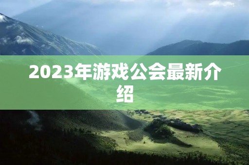 2023年游戏公会最新介绍