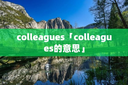 colleagues「colleagues的意思」