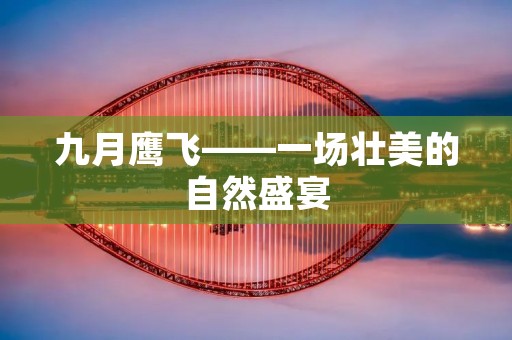 九月鹰飞——一场壮美的自然盛宴