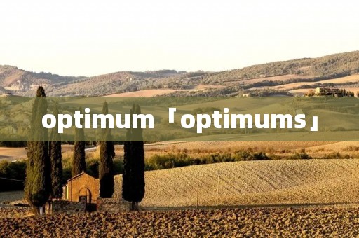 optimum「optimums」
