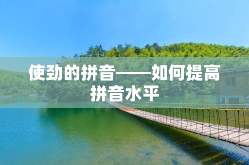 使劲的拼音——如何提高拼音水平