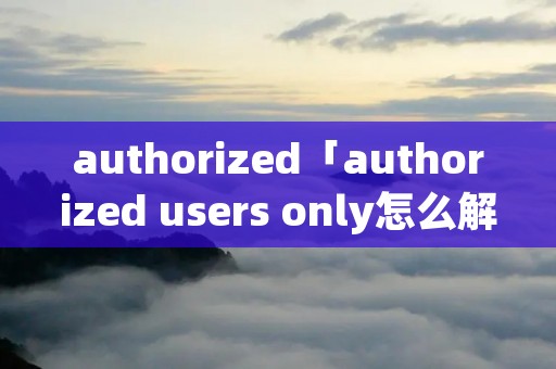 authorized「authorized users only怎么解决」