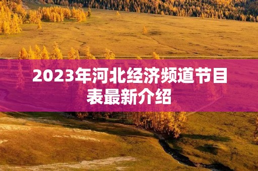 2023年河北经济频道节目表最新介绍 2023年河北经济频道节目表最新介绍