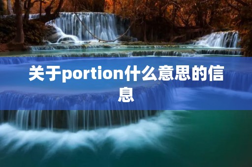 关于portion什么意思的信息