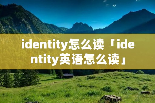 identity怎么读「identity英语怎么读」