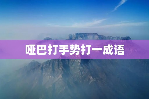 哑巴打手势打一成语