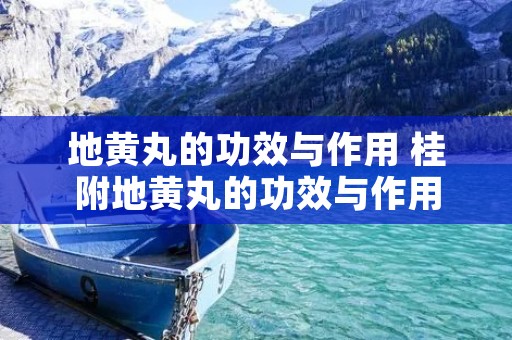 地黄丸的功效与作用 桂附地黄丸的功效与作用