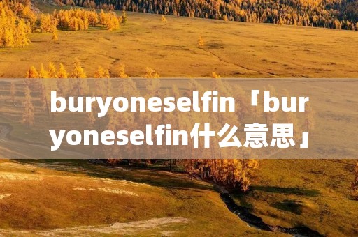 buryoneselfin「buryoneselfin什么意思」 buryoneselfin「buryoneselfin什么意思」