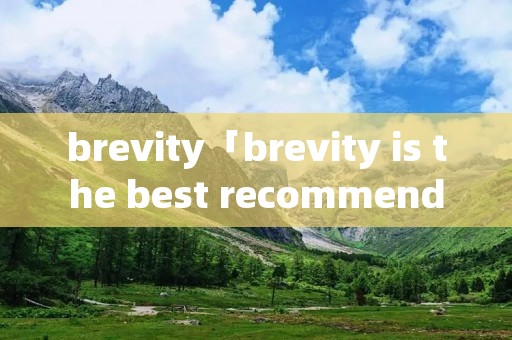 brevity「brevity is the best recommend」