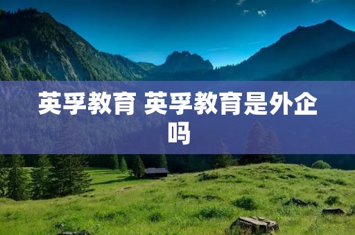 英孚教育 英孚教育是外企吗